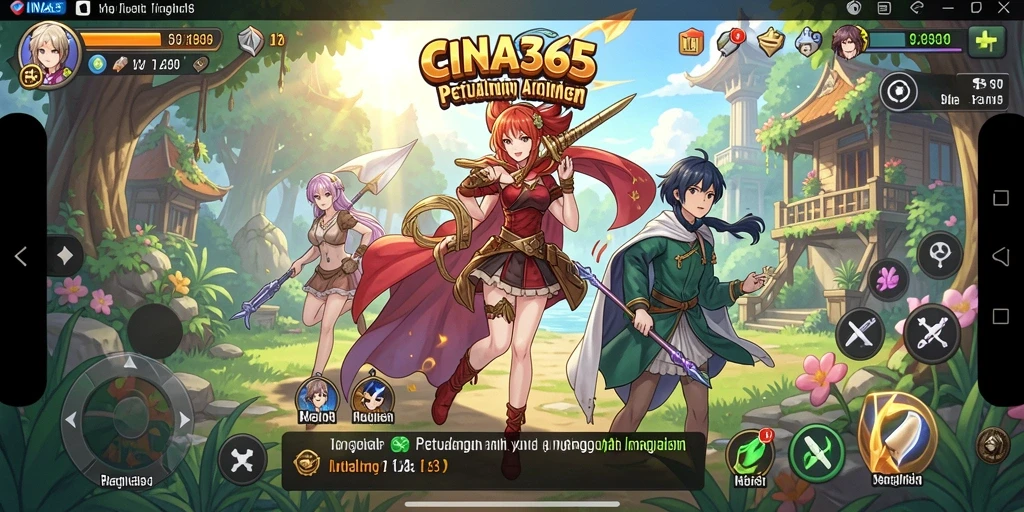 Screenshot utama CINA365 menampilkan karakter-karakter anime yang menakjubkan dalam aksi.