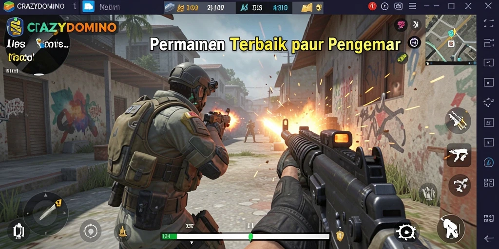 Tampilan gameplay seru dari CRAZYDOMINO yang menampilkan aksi mendebarkan.