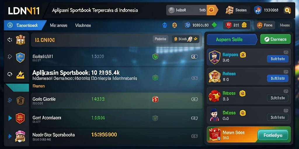 Tampilan antarmuka LDN11 saat memasang taruhan olahraga.