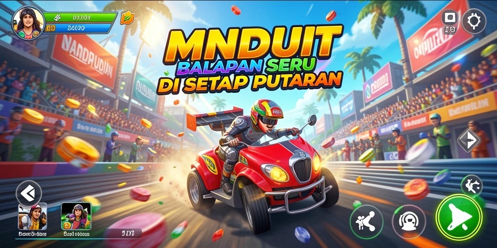 Gameplay balapan yang mendebarkan di MNDUIT, penuh aksi dan kecepatan.