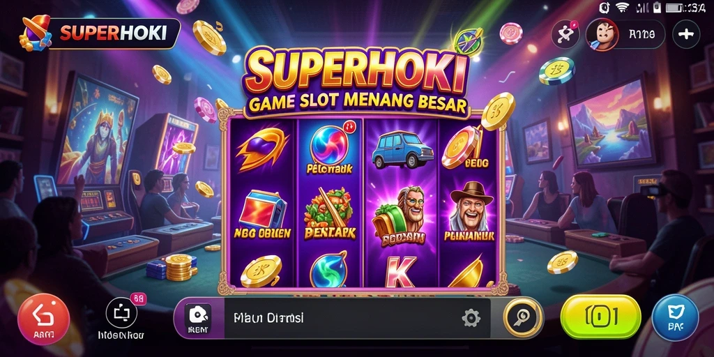 Gameplay memukau dari game Slot SUPERHOKI yang penuh warna.